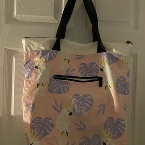 ALOHA Collection Pink and Purple Shoulder Bag with Tropical Design
